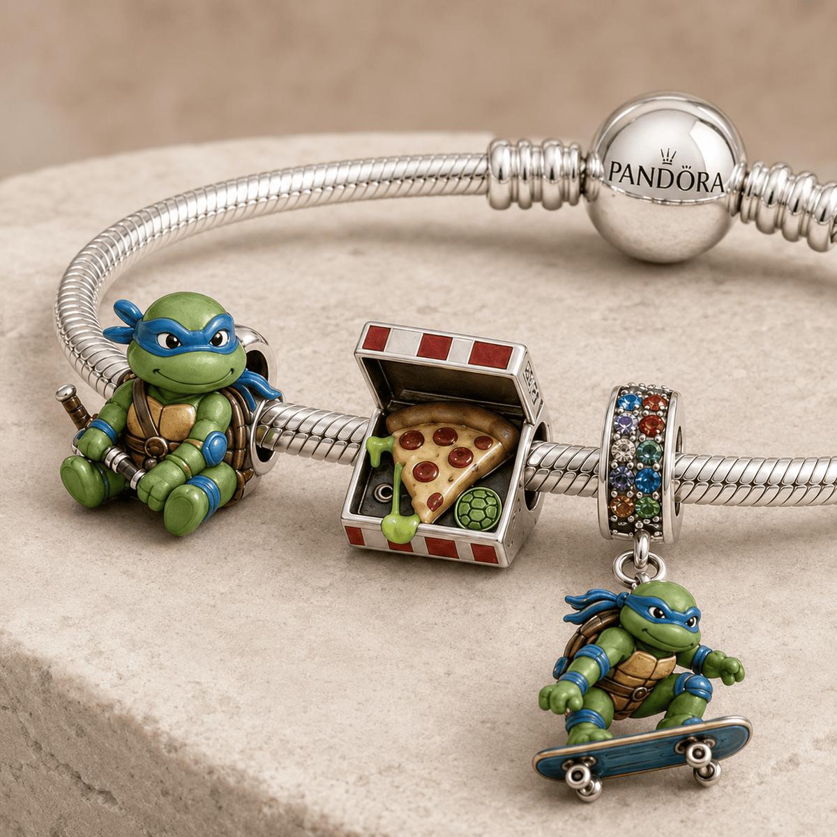NJT Silver Charm Bracelet Set HQH
