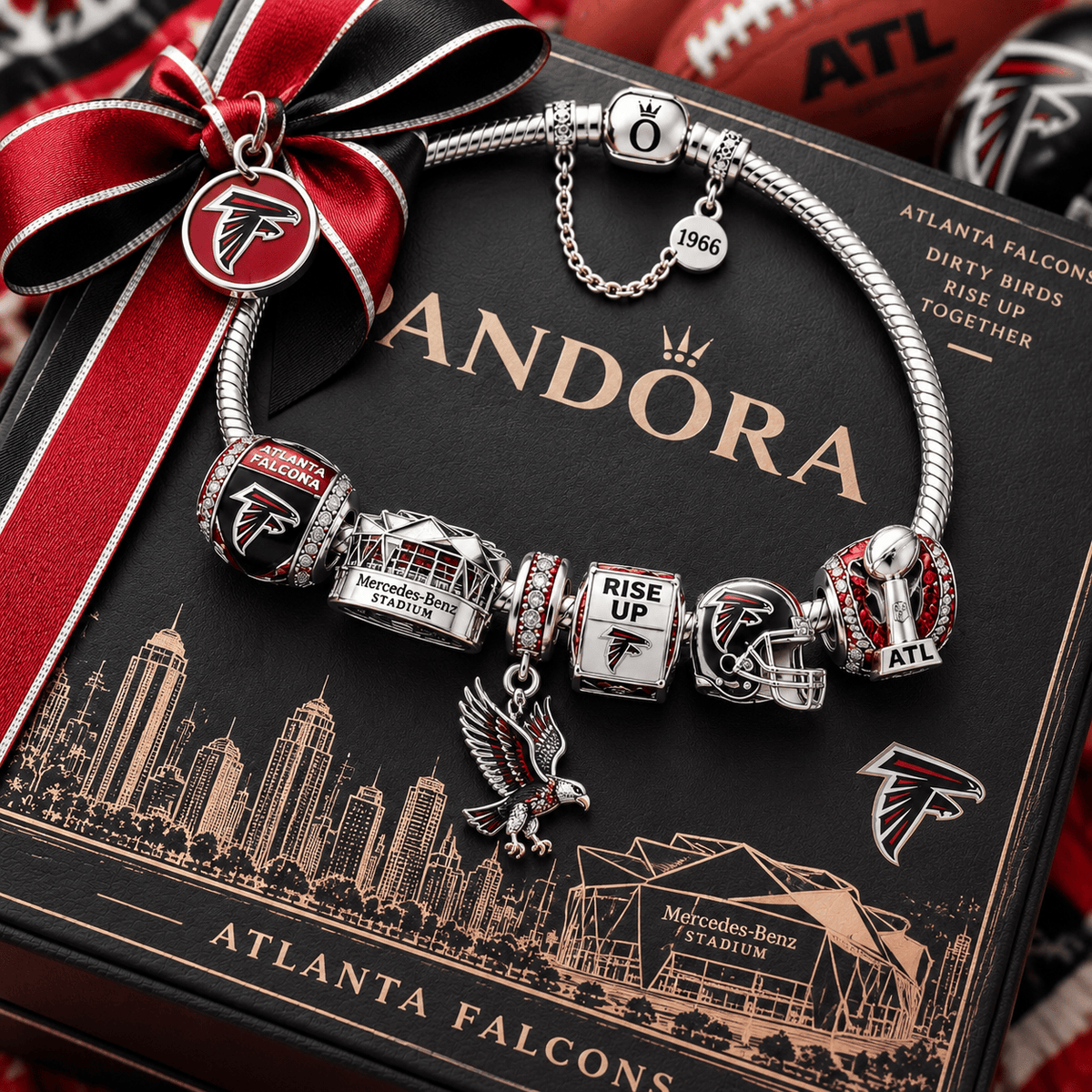 ATF Silver Charm Bracelet Set PTT